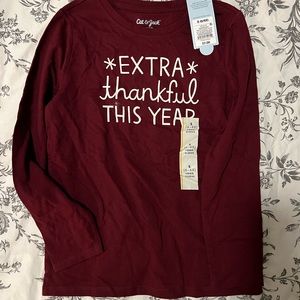 Bundle Girls’ Long Sleeve Thanksgiving T-Shirt, Size 6/6X